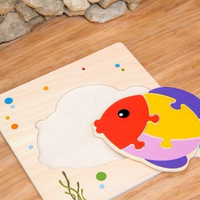 Puzzle en Bois - PuzzlePals™ - Poisson - Doudou et Fripouille