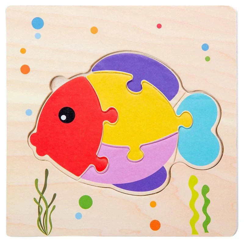 Puzzle en Bois - PuzzlePals™ - Poisson - Doudou et Fripouille